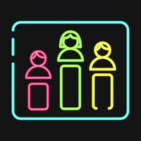 Icon chart. Indonesian general election elements. Icons in neon style. Good for prints, posters, infographics, etc. vector