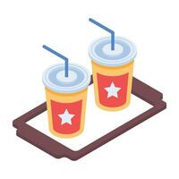 Restaurant Isometric Icons vector