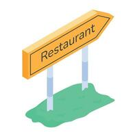 Restaurant Isometric Icons vector