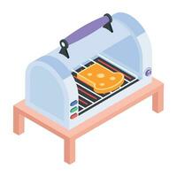 Food kiosk handy isometric icon vector