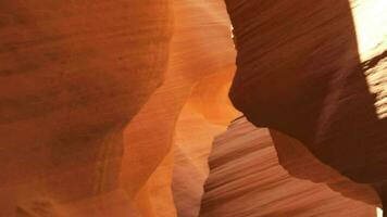 Antelope Canyon for Background - Impressive Rock Formations in Page Arizona Creating Labyrinth, Abstract Pattern Sandstone Walls and Beams of Sunlight video