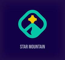 Creative star mountain logo. Unique color transitions. Unique best simple mountain logo template. vector