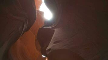 Antelope Canyon for Background - Impressive Rock Formations in Page Arizona Creating Labyrinth, Abstract Pattern Sandstone Walls and Beams of Sunlight video