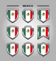 mexico nacional emblemas bandera con lujo proteger vector