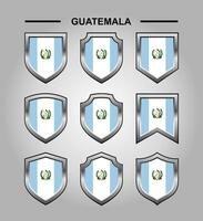 Guatemala National Emblems Flag with Luxury Shield vector