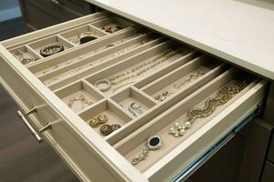 Jewelry drawer organizer. Generate Ai photo