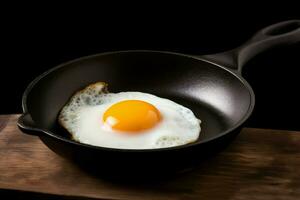 Fried egg pan breakfast. Generate Ai photo