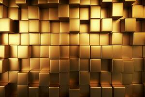 Abstract geometric golden blocks. Generate Ai photo