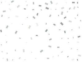 Modern Light silver Rectangular glitter confetti background. White festive texture vector