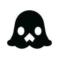 Black Ghost Vector Icon - Simple and Spooky Ghostly Illustration