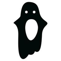 Black Ghost Vector Icon - Simple and Spooky Ghostly Illustration