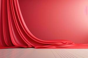 Red stage curtain photo