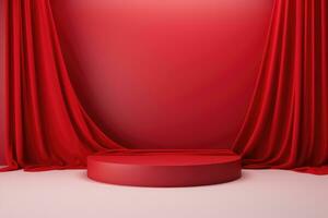 Red stage curtain photo