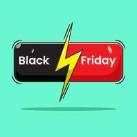 Cute cartoon of black friday sale vector element concept