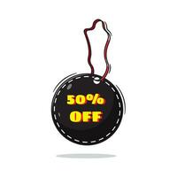 Black friday key chain vector illustration discount sale concept