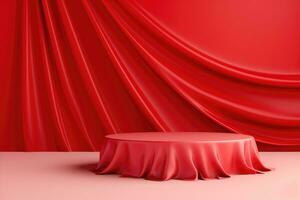 Red stage curtain photo