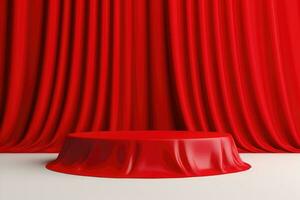 Red stage curtain photo