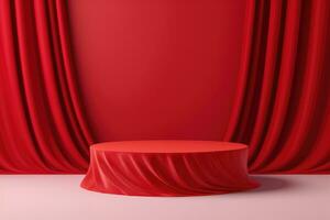 Red stage curtain photo