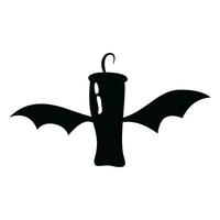 Black Halloween Candle Vector Icon - Spooky and Decorative Candle Illustration