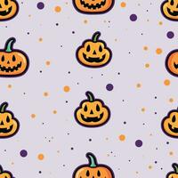 Cartoon Pumpkins and Dots Halloween Pattern - Playful and Spooky Holiday Design vector