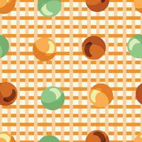 Vibrant Orange Abstract Geometric Pattern with Stripes, Balls, and Modern Design Elements - Contemporary Artwork vector