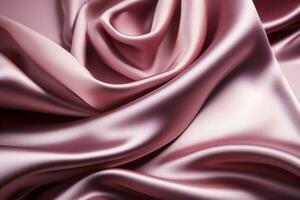 Macro shot revealing elegant folds and shimmering surface of satin fabric photo