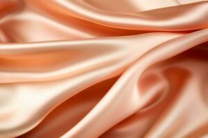 Macro shot revealing elegant folds and shimmering surface of satin fabric photo