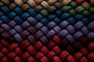 Extreme close up shots illustrating the detailed texture of knitted wool patterns photo