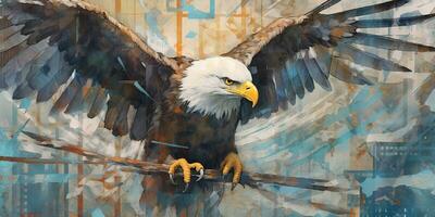 AI Generated. AI Generative. Eagle bird nature outdoor wild animal. United States freedom symbol. Graphic Art photo