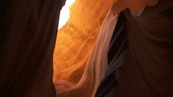 Antelope Canyon for Background - Impressive Rock Formations in Page Arizona Creating Labyrinth, Abstract Pattern Sandstone Walls and Beams of Sunlight video