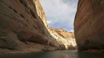 Lake Powell Antelope Canyon Scenic Boat Tour Through Waterways the Narrow, Colorful, and Sculpted Geology of Rocks in Page Arizona video