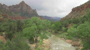 il guardiano come visto a partire dal il ponte - Sion nazionale parco nel sud-ovest Utah Stati Uniti d'America video