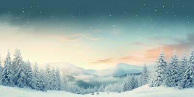 AI Generated. AI Generative. Merry christmas xmas new year winter holiday forest landscape. Graphic Art photo