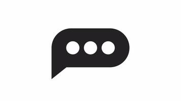 Chat bubble with three dots jumping black and white loading animation. Type dots outline 2D cartoon preloader, flat ui element 4K video loader motion graphic. Messenger waiting animated indicator gif