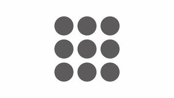 Square dots flickering black and white loading animation. Circles blinking outline 2D cartoon preloader, flat ui element 4K video loader motion graphic. Connection waiting animated indicator gif