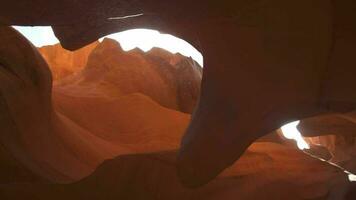 Antelope Canyon for Background - Impressive Rock Formations in Page Arizona Creating Labyrinth, Abstract Pattern Sandstone Walls and Beams of Sunlight video