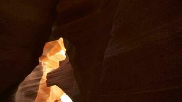 Antelope Canyon for Background - Impressive Rock Formations in Page Arizona Creating Labyrinth, Abstract Pattern Sandstone Walls and Beams of Sunlight video