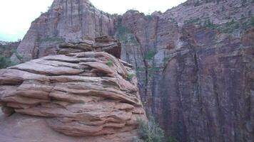osservazione punto canyon Overlook Sion nazionale parco nel sud-ovest Utah Stati Uniti d'America video