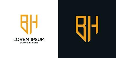 Monogram logo design initial letter b combined with shield element and creative concept vector