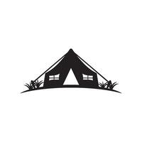 Vintage camping and outdoor adventure emblems, logos and badges. Camp tent in forest or mountains. Camping equipment. Vector. vector