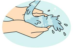 Person hands with clean water photo