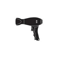 Hairdryer icon, hair dryer black vector icon isolated