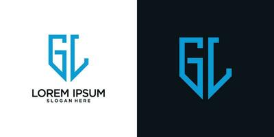 Monogram logo design initial letter g combined with shield element and creative concept vector