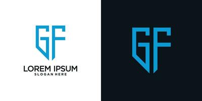 Monogram logo design initial letter g combined with shield element and creative concept vector