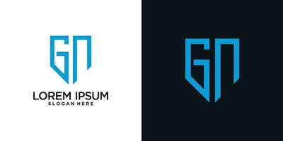 Monogram logo design initial letter g combined with shield element and creative concept vector