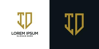 Monogram logo design initial letter i combined with shield element and creative concept vector