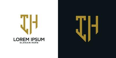 Monogram logo design initial letter i combined with shield element and creative concept vector