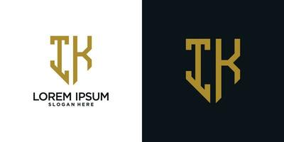 Monogram logo design initial letter i combined with shield element and creative concept vector