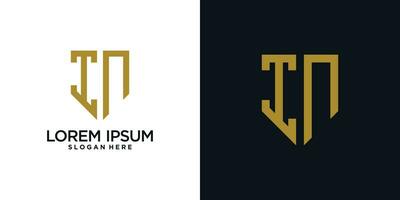 Monogram logo design initial letter i combined with shield element and creative concept vector