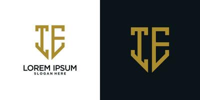 Monogram logo design initial letter i combined with shield element and creative concept vector